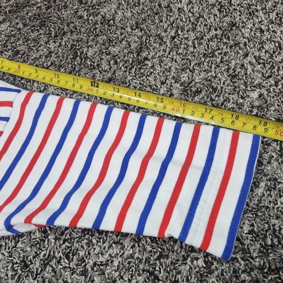 J Crew Red White Blue Oversized Striped Tee Size Small - Picture 13 of 16